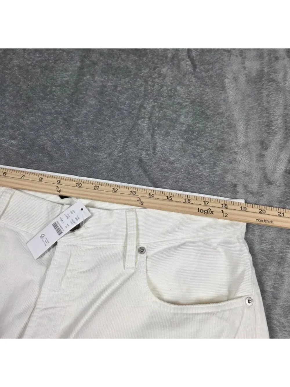 J Crew Loose Straight Corduroy Pants Womens 33 Cream High Rise Preppy NEW